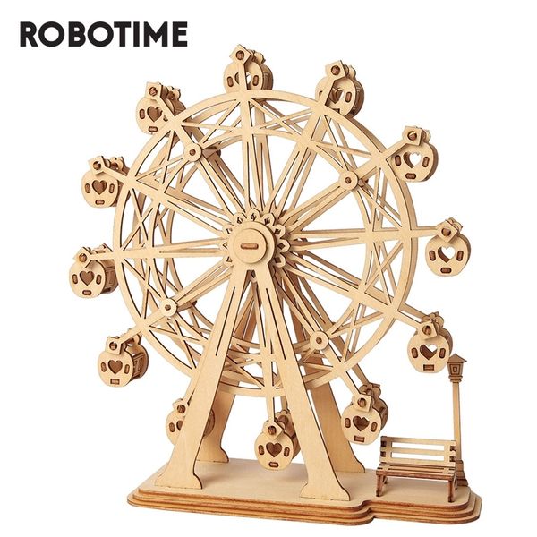 

robotime diy ferris wheel 3d wooden puzzle toy assembly model for children kids tg401 y200413