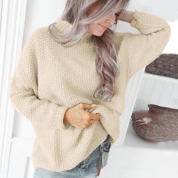 

women sweater solid pullover long sleeve loose knitted pullover sweater female fashion winter jumper blouse m840#1, White;black