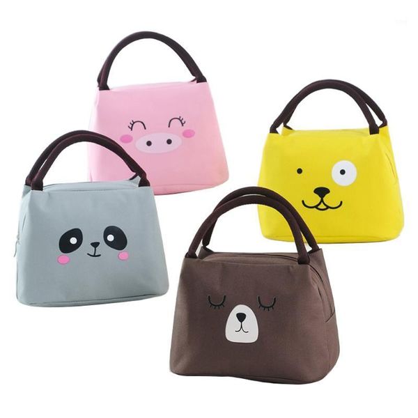 

bag organizer cute lunch floral and cartoon print multipurpose portable storage gray/coffee/pink/yellow1, Blue;pink