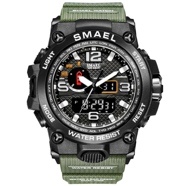 

wholesale 2021 new smael quartz ditigal mens watch high school student mens watches multifunction green strap sport watches a05a7, Slivery;brown