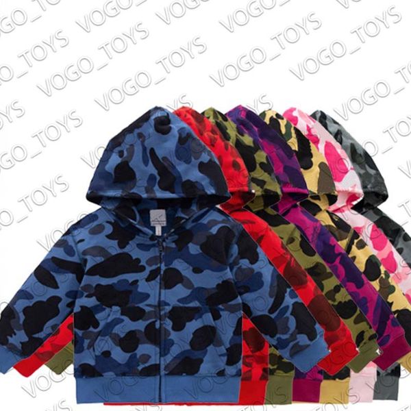 Giacche per bambini ragazzo outwear ragazze felpa con cappuccio per bambini abbigliamento classico top top top top primavera con cappuccio con fitta con cerniera con cerniera per bambini