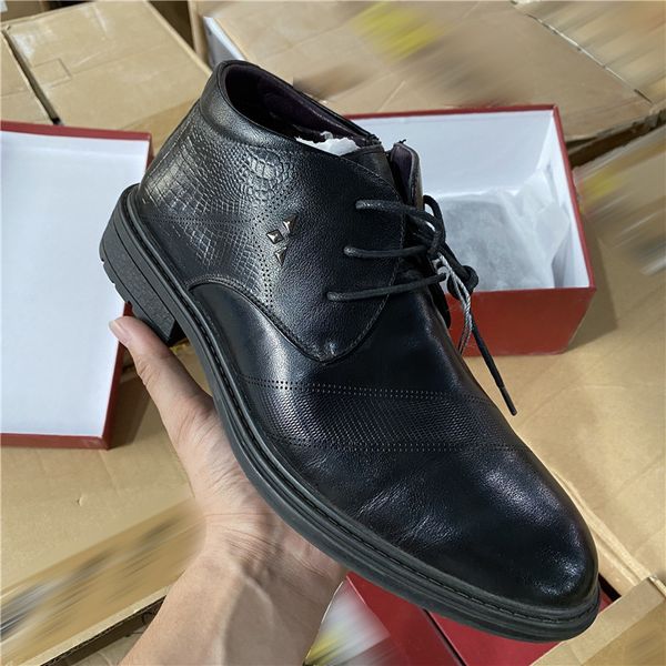 

whole order of goods removed from market arrives in the near mouth cowhide plaid plush leather shoes men's fashionable foreign style