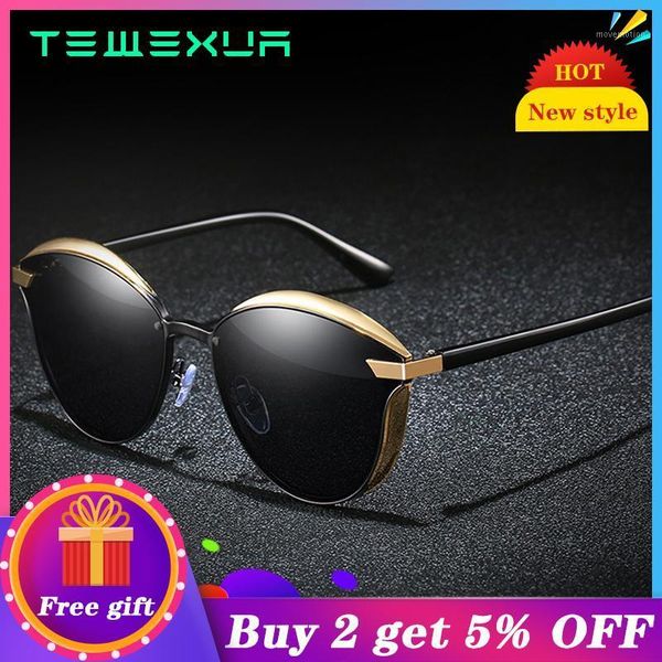 

tewexua brand cat eye polarized alloy frame sunglasses women men uv400 protection summer fashion drive outdoor1, White;black