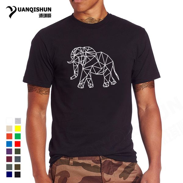 

2018 novelty geometric elephant funny animal line design fashion hipster wild africa elephant s hooded sweatshirt hoodie men t shirt