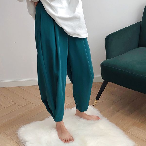 

2021 new summer casual pure color high waist straight chic women button design pants female trousers xs8o, Black;white