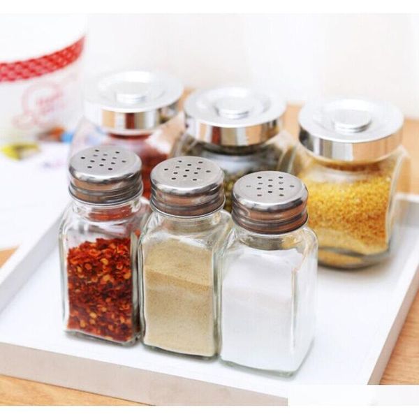 

1x practical kitchen herb&spice tool square glass connt bottle pepper shakers outdoor barbecue salt jllrwu homeindustry