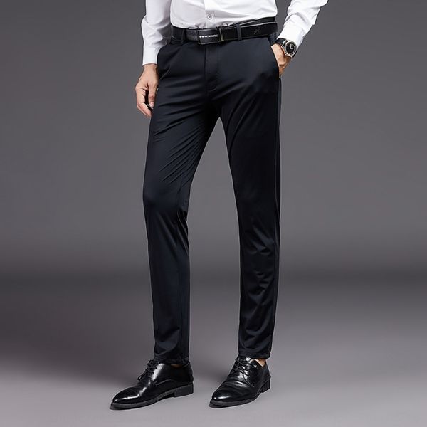 

2020 летом новый мужской новый сплошной цвет высокой упругой прямой тонкий тонкий случайные pantstrousers случайные брюки мужские брюки xcxj, Blue