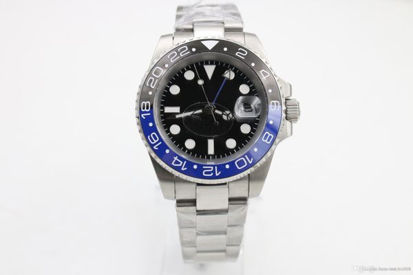 

promotional classic mens watches gmt 116710 batman ceramic rotating bezel original hand buckle automatic mechanical wristwatch, Slivery;brown