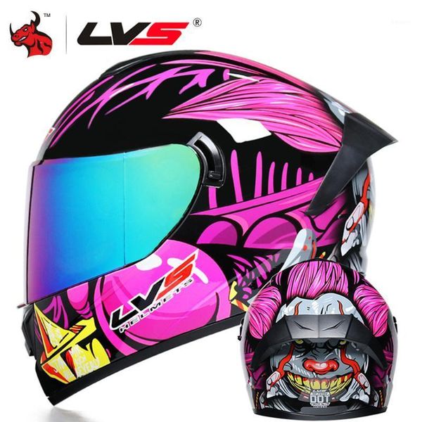 

motorcycle helmets lvs full face helmet motocross double lens riding racing casco moto crash dot approved1