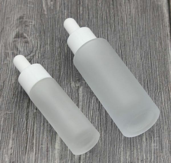 

classic 15ml 30ml frosted clear glass dropper bottle eye essential oil serum glass bottle with white dropper kp54d