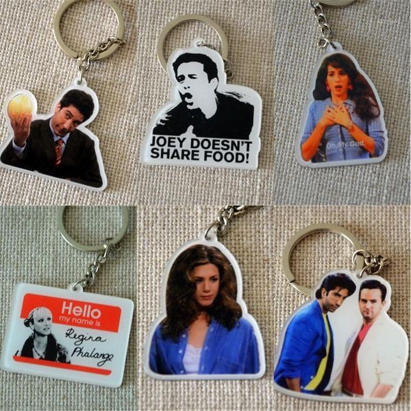 

keychains 1pcs tv series friends one-sided printed pendant acrylic keychain cosplay prop backpack decor for boy girl keyring gift1, Silver