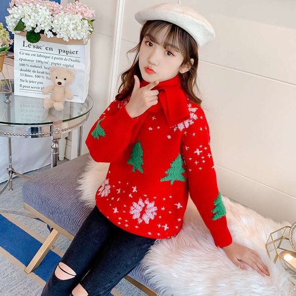 

and children's autumn winter new christmas sweater 2020 girl's korean version of foreign sle, Blue