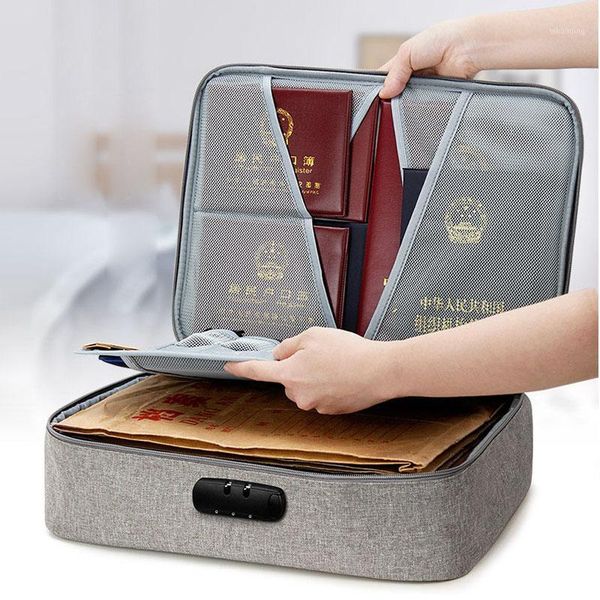 

briefcases 2021 password lock certificate storage bag portable family home multifunctional archive bill account this document finishing1