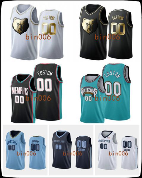

custom memphis grizzlies men women kid 100% embroidery city nba association statement icon basketball jersey s-6xl, Black