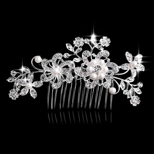 

имитация жемчуг водяные бурения невесты волосы гребень волос штифты невесты головные уборы свадебные короны ювелирные изделия женщины свадеб, Golden;silver