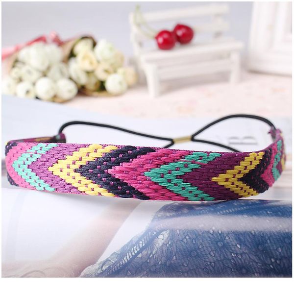 

ethnic boho embroidery headbands girls bezel women vintage hair accessories braid elastic hair band bohemian rubber h wmtzow