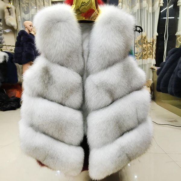 

autumn winter faux fur coat women fashion korean elegant sleeveless long vest woman casual slim luxury thick warm fur jacket, Black