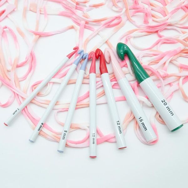 

7pcs/set colorful plastic handle crochet hooks knitting needles sweater yarn wea1, Black