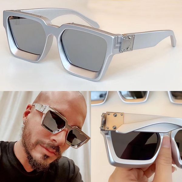 

popular fashion design sunglasses millionaire square silver frame classic design new color outdoor avant-garde uv400 lens 1165, White;black