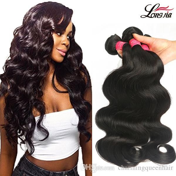 

brazilian virgin hair body wave 4 bundles deal unprocessed brazilian peruvian malaysian indian virgin human hair brazilian human hair bundle, Black