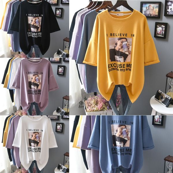 

откорм 200кг матового короткого рукав футболка осень и зима новый чистый красный моды темперамент утолщенной большого размера универсальны ж, White