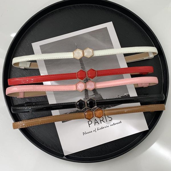 

patent leather belt women pu leather belts thin black skinny waistband adjustable woman cummerbunds for dress, Black;brown