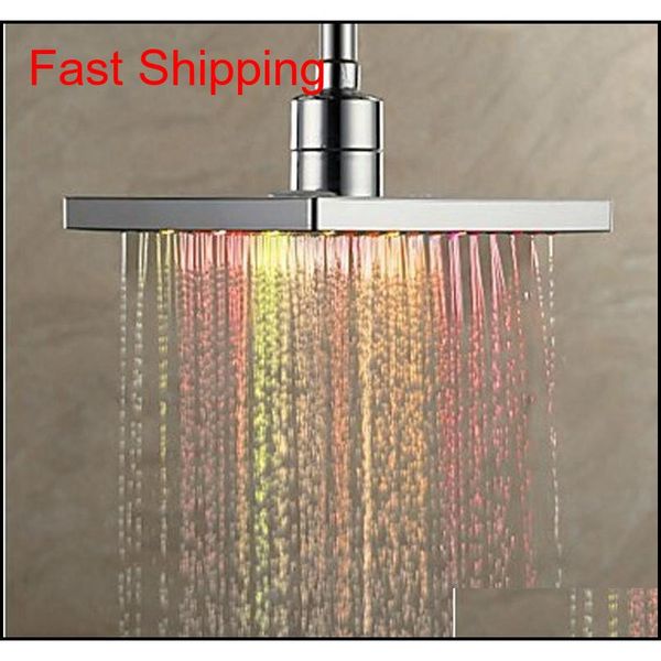 

waterfall led shower head temperature sensor 7 colors light change square ceiling rainfall showerhead b qylyah sports2010