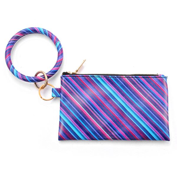 

pu keychain bracelet wallet leather tassel pendant handbag leopard sunflower print bracelet ladies bag gift a03