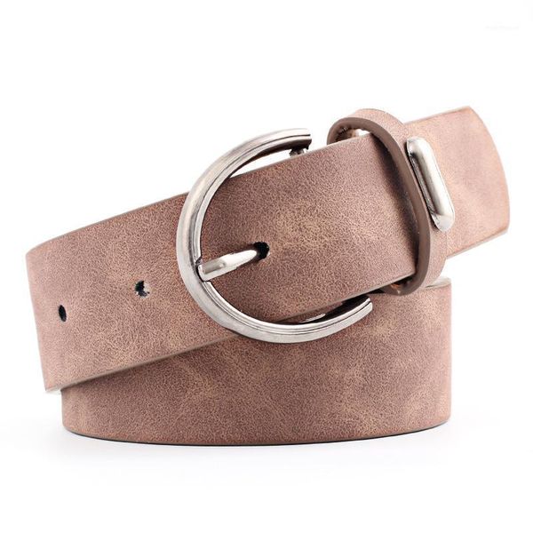 

olome vintage 3cm wide leather belt women black white red silver buckle waist belts jeans female 2020 waistband1, Black;brown