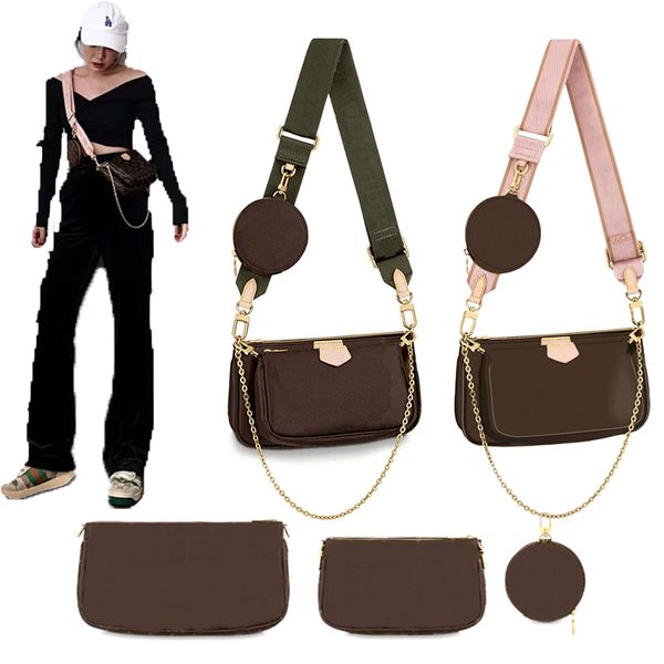 

women wallet 3 pcs favorite multi pochette accessories handbags purses genuine leather flower shoulder bag crossbody bags wallet 3 pcs
