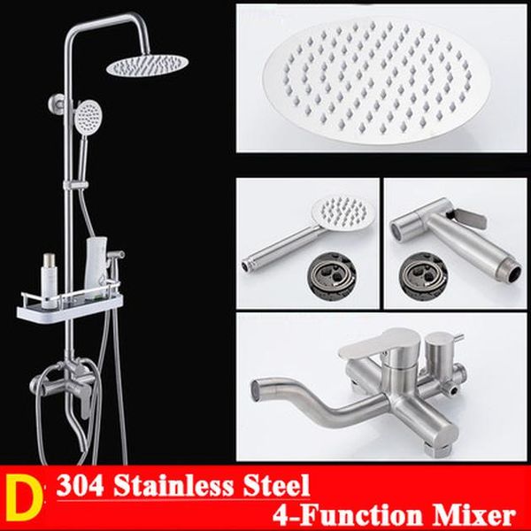 

bathroom sus304 brushed 8 inch big rainfall shower set bathroom mixer bath shower faucet cold water shower wall mounted bbyixc