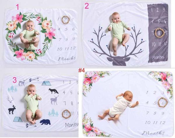 

8 styles infant baby pgraphy background commemoration blankets pgraphic props letters flower animals pgraphic fleece blanket
