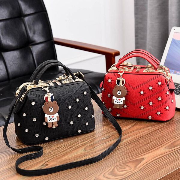 

new trend bag female with flowermotorcycle bag korean fashion crossbody shoulder zuangang 25x13x16cm