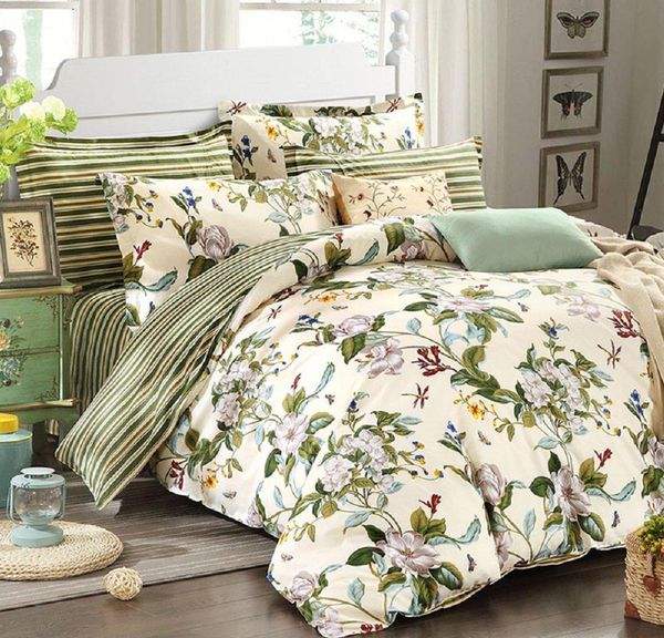 

winlife floral bedding american country style duvet cover set shabby vintage bedroom set girls bed cover 100% coon bed
