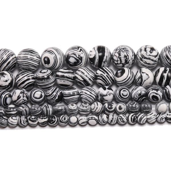 

1strand lot 4 6 8 10 12 mm striped malachite stone beads round loose spacer charm bead for jewelry making diy necklace h wmteln