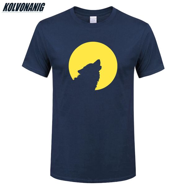 

summer men's clothing wolf howl to the moon funny printed short sleeve casual oversized sport hooded sweatshirt hoodie men t shirt