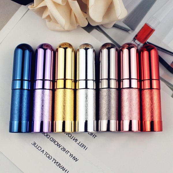 

10 unids / batch 6 ml rechargeable glass empty metal perfume bottle aluminum powder sprayer, travel size