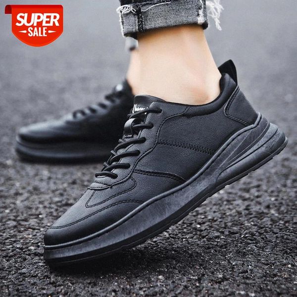 

leather men casual shoes autumn fashion sneakers footwear soft rubber male flats shoe white mens shoes sales man designer #8p8r