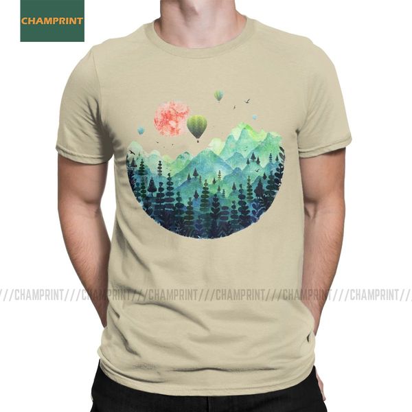 

sport roundscape wild life men's t shirts earth save planet trees travel forest adventure mountain tees short sleeve t-shirts cotton