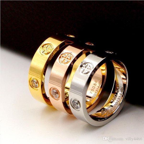 

fashion brand 316l stainless steel screw cross love finger ring multicolors plating no stone style lovers jewelry, Silver