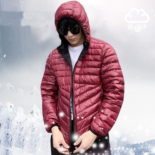 

doudoune homme ultra lightweight both sides down jacket water and wind-resistant breathable coat big size jacket for men style1, Black