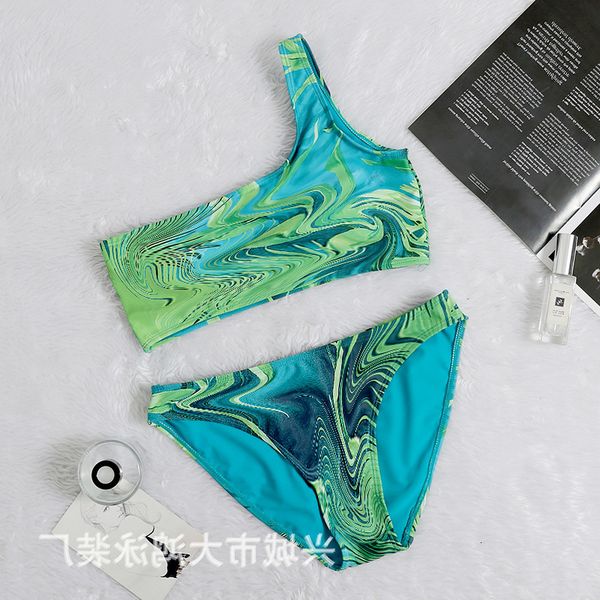 

one shoulder strapless women's 2020 new split swimsuit bikini