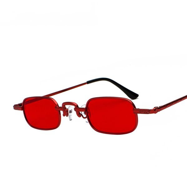 

new small rectangle sunglasses men metal frame gold red green clear lens vintage sun glasses for women spectacles uv400, White;black