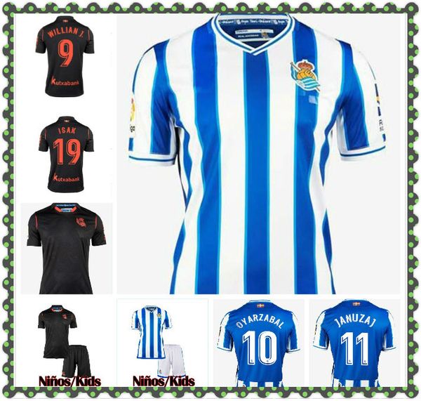 

thailand real sociedad society 20 21 camiseta de futbol barrenetxea maillot de foot home away men + kids kits real sociedad de futbol, Black;yellow
