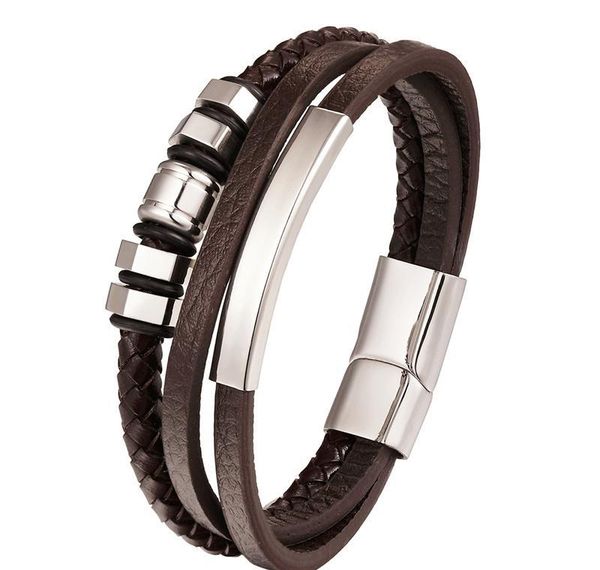 

stylish stainless steel bracelet & bangle silvery bracelet charm genuine leather man vintage jew sqcmvs whole2019, Golden;silver