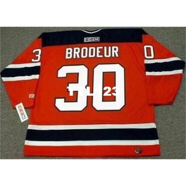 

421s #30 martin brodeur new jersey devils 2003 ccm away hockey jersey or custom any name or number retro jersey, Black