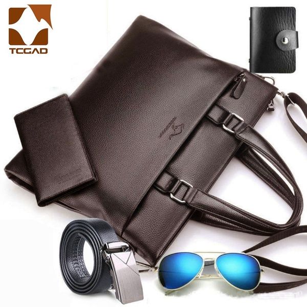 

5pcs/lot briefcase 2020 men business shoulder leather messenger computer 15 inch laphandbag bag men's travel bags