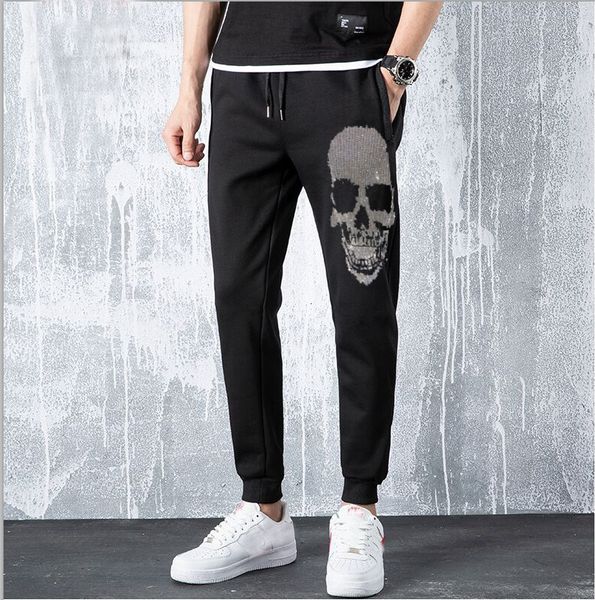

cotton jogging pants hip hop streetwear men's sweatpants wm21, Black