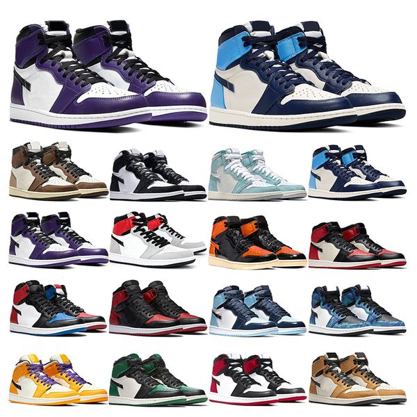 

basketball shoes 1s jumpman 1 bio hack black bred toe obsidian panda smoke grey cactus jack women mens sport sneakers trainer