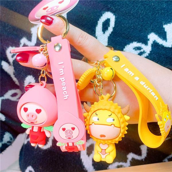 

симпатичный мультфильм фрукты брелок пвх морковь клубника ананас арбуз брелки для женщин мужчины key chain автомобилей key ring 2020, Silver